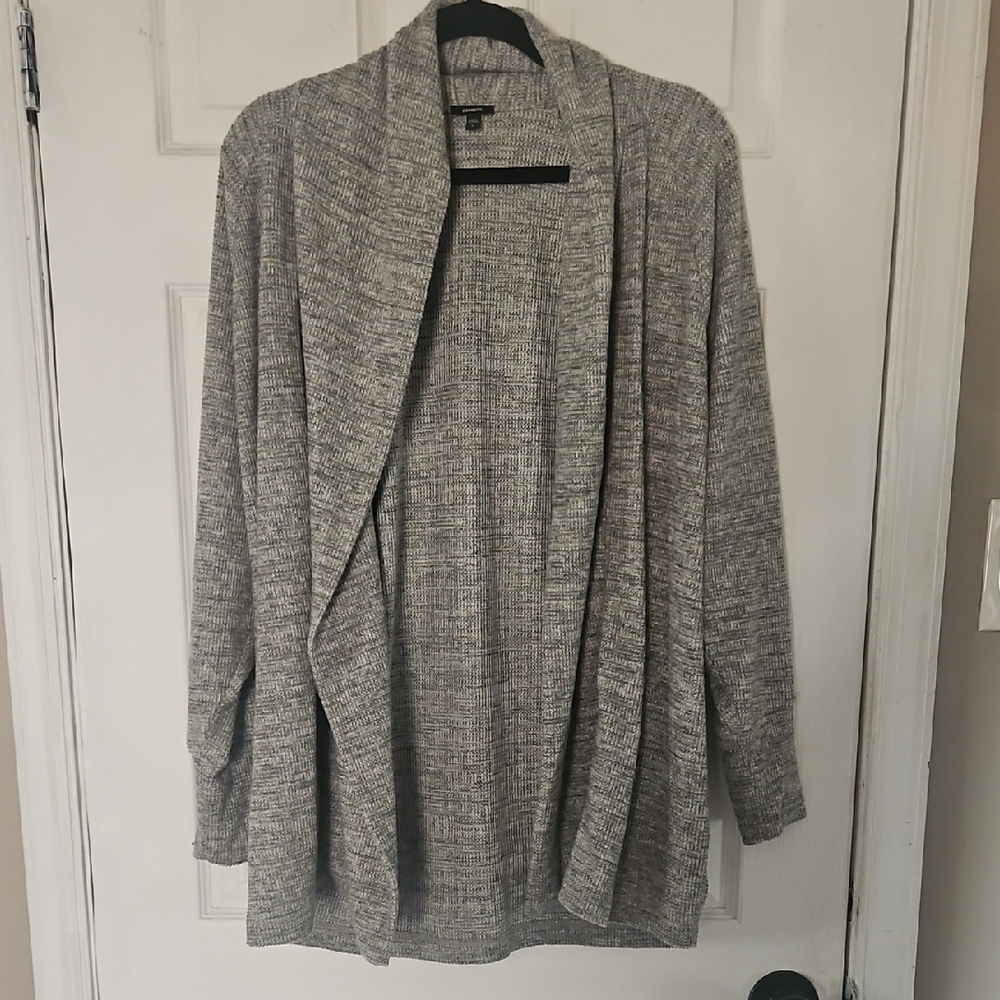 Express Women's Heather Gray Cardigan Sweater